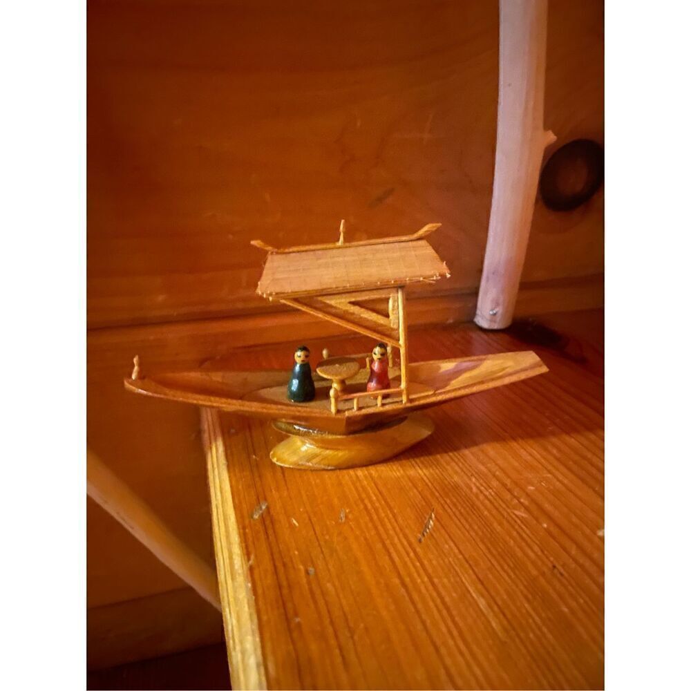 Antique Charming & Rare 1950s Miniature Boat Kolkeshi Dolls